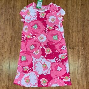Lilly Pulitzer girls little kelsea dress in hotty pink cherry begonias size L